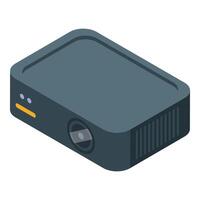 Modern digital projector lying on white background vector