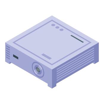 moderno proyector mostrando presentación en un conferencia habitación vector