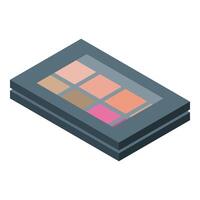 Eyeshadow palette showing colorful makeup for beauty routine vector