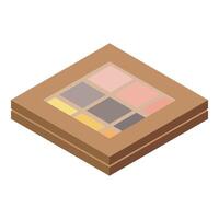 Eyeshadow palette with various colors for applying makeup vector
