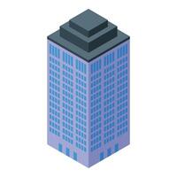 Modern office building standing tall with multiple floors and blue windows vector