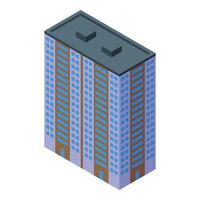Modern city building standing tall with multiple floors and windows vector