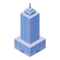 Modern office building standing tall with many windows representing urban business center vector
