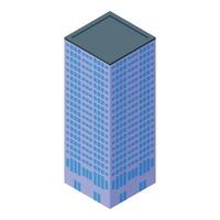 Office building standing tall with many windows vector