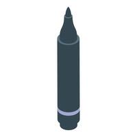 Black felt tip marker pen standing up isometric view vector