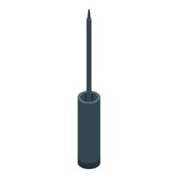 Eyeliner brush is standing open with a thin black applicator vector