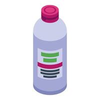 Isometric bottle with pink lid showing generic product label vector