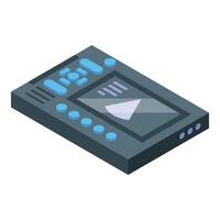 Electronic music device showing sound wave on screen vector