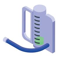 Sphygmomanometer with a green indicator showing a healthy blood pressure level vector