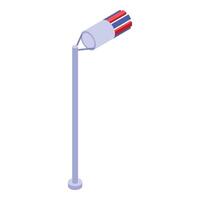Windsock is measuring wind speed and direction on airport vector