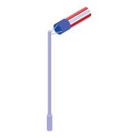 Colorful windsock indicating wind direction and speed vector