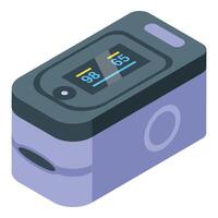 Digital pulse oximeter displaying oxygen saturation level vector