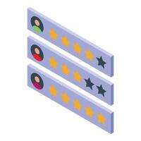 Online survey showing customer satisfaction with different star ratings vector