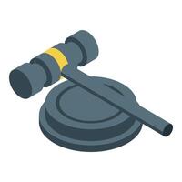 Judge hammer resting on sound block symbolizing justice and law vector