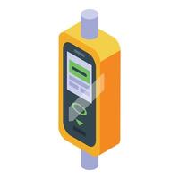 Bus ticket validation machine for validating tickets before boarding vector