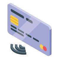Credit card performing contactless payment using nfc technology vector