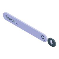 Search bar with voice search button isometric illustration vector