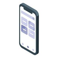 Modern smartphone displaying search engine results page with apps in background vector