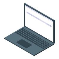 Modern laptop showing empty search bar for information research vector