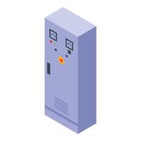 Electric panel with buttons and indicators isometric view vector