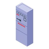 Electrical cabinet distributing electricity featuring multiple buttons and switches vector