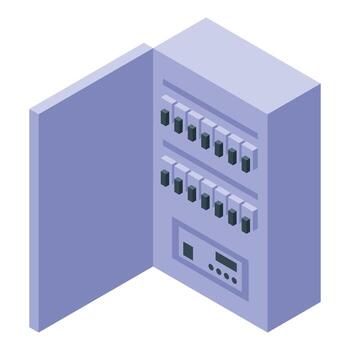 Electric distribution board with circuit breakers and switches showing, controlling power supply in a building vector