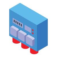Electric fuse box with red emergency buttons isometric view vector