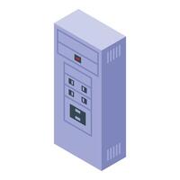 Electrical cabinet distributing electricity with fuses and switches isometric view vector