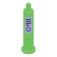 Electronic cigarette mod with display showing battery life and power settings vector