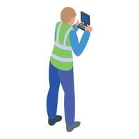 Drone operator controlling unmanned aerial vehicle with remote control vector