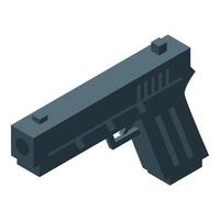 Isometric gun pointing right showing barrel and trigger vector