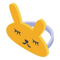 Cute yellow sleeping mask representing sleep and relaxation time vector