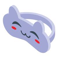 Cute cat sleeping mask relaxing on white background vector