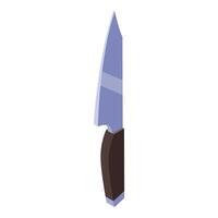 isométrica ver de un agudo cocina cuchillo señalando arriba vector