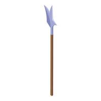 Medieval military weapon spear with sharp blade pointing upwards isometric illustration vector