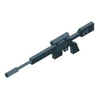 Powerful sniper rifle with scope isometric view for military or hunting concept vector