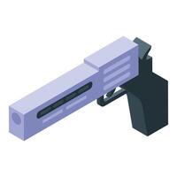 Futuristic blaster pistol with a long barrel for sci fi projects vector