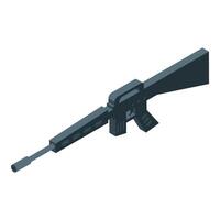 Assault rifle lying flat with barrel pointing left isometric view vector