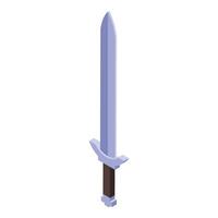 Long medieval knight sword pointing up standing on the ground vector