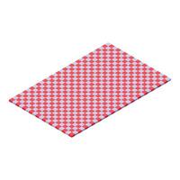 Red checkered picnic blanket lying on the ground in isometric view vector