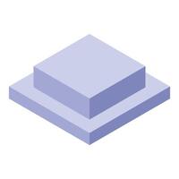 Two light blue squares creating a podium with perspective vector