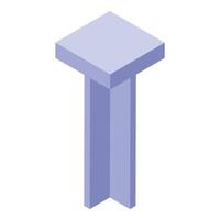 Tall museum column pedestal displaying artwork isometric view vector
