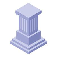 Ancient greek column standing tall with isometric projection vector