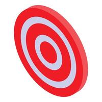 Red target for shooting with bow and arrow in tilted view vector