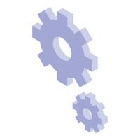 Purple gears rotating symbolizing seamless workflow automation process vector