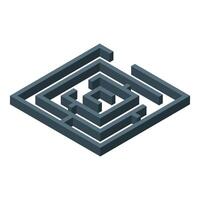 Complex isometric maze representing business challenge and decision making vector