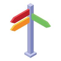 Colorful signpost showing different directions for decision making vector