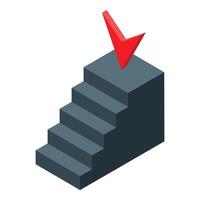 Career ladder leading to success with red check mark on top vector