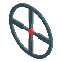 Isometric sniper scope crosshair targeting red dot vector