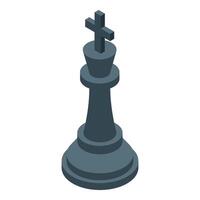 Dark grey king chess piece standing on a white background vector